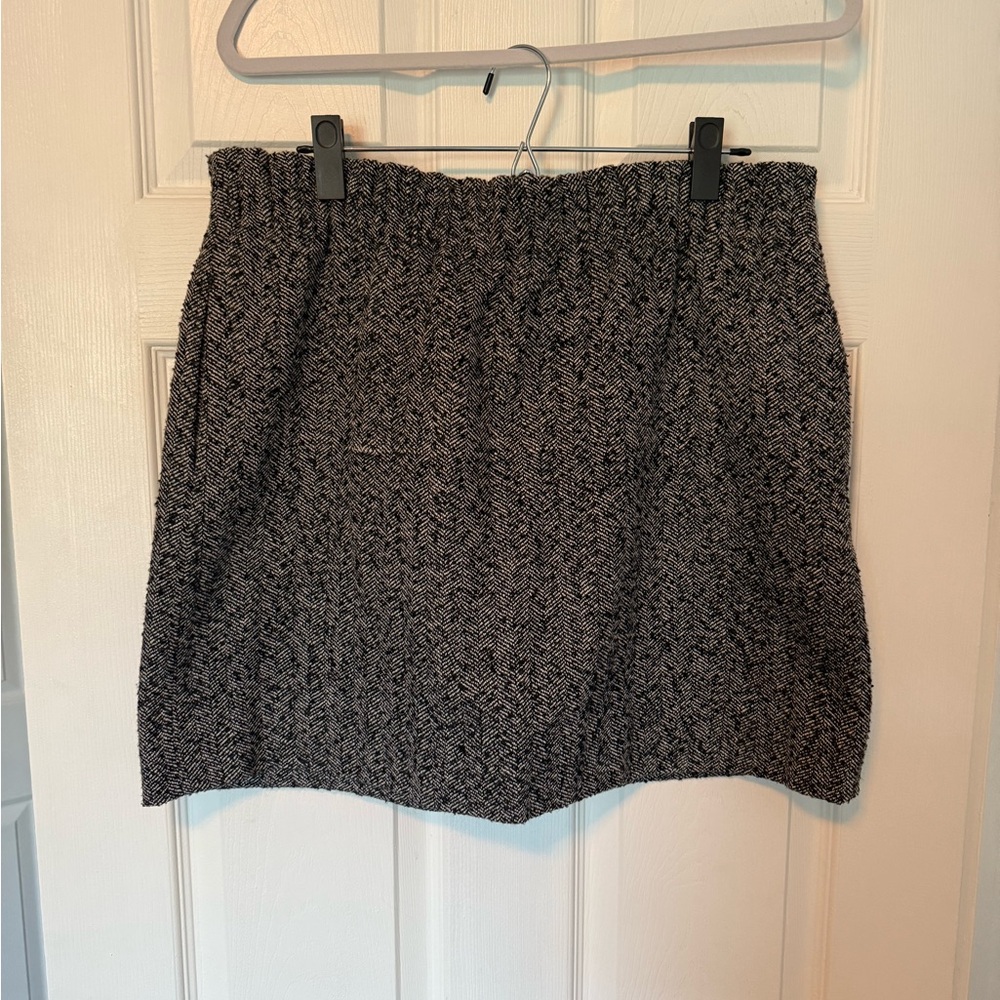 J. Crew Gray and Black Bubble Mini Skirt